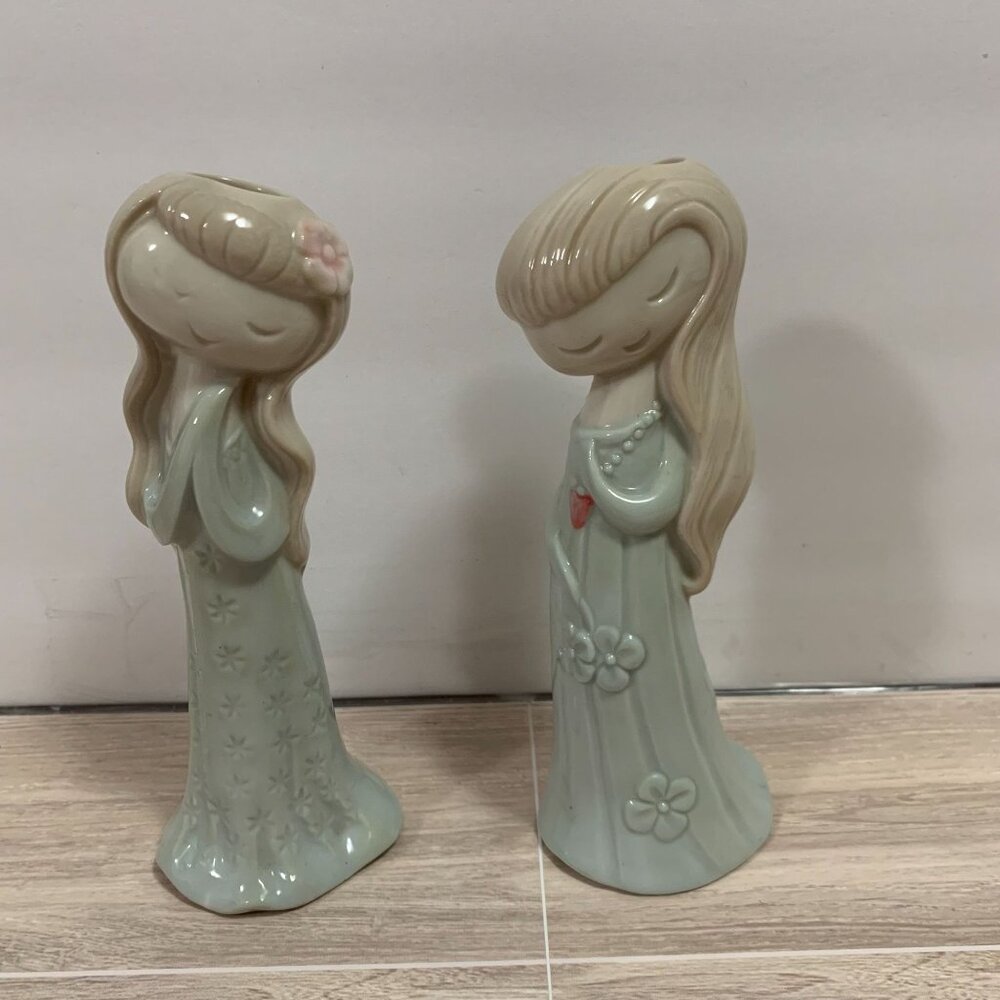 Vintage Made In Japan Cute Japanese Girls Bud Vases EUC - Picture 2 of 11